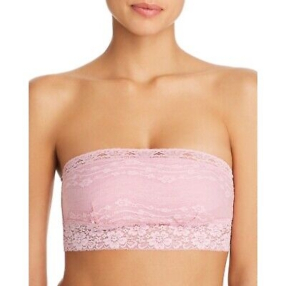 NWT Free People Lace Trim Bandeau In Light Pink Size Large - Picture 1 of 2